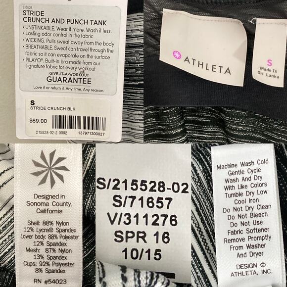 NWT Athleta Stride Crunch And Punch Tank Top Cross Strappy Back Coloblock Small - Picture 9 of 16